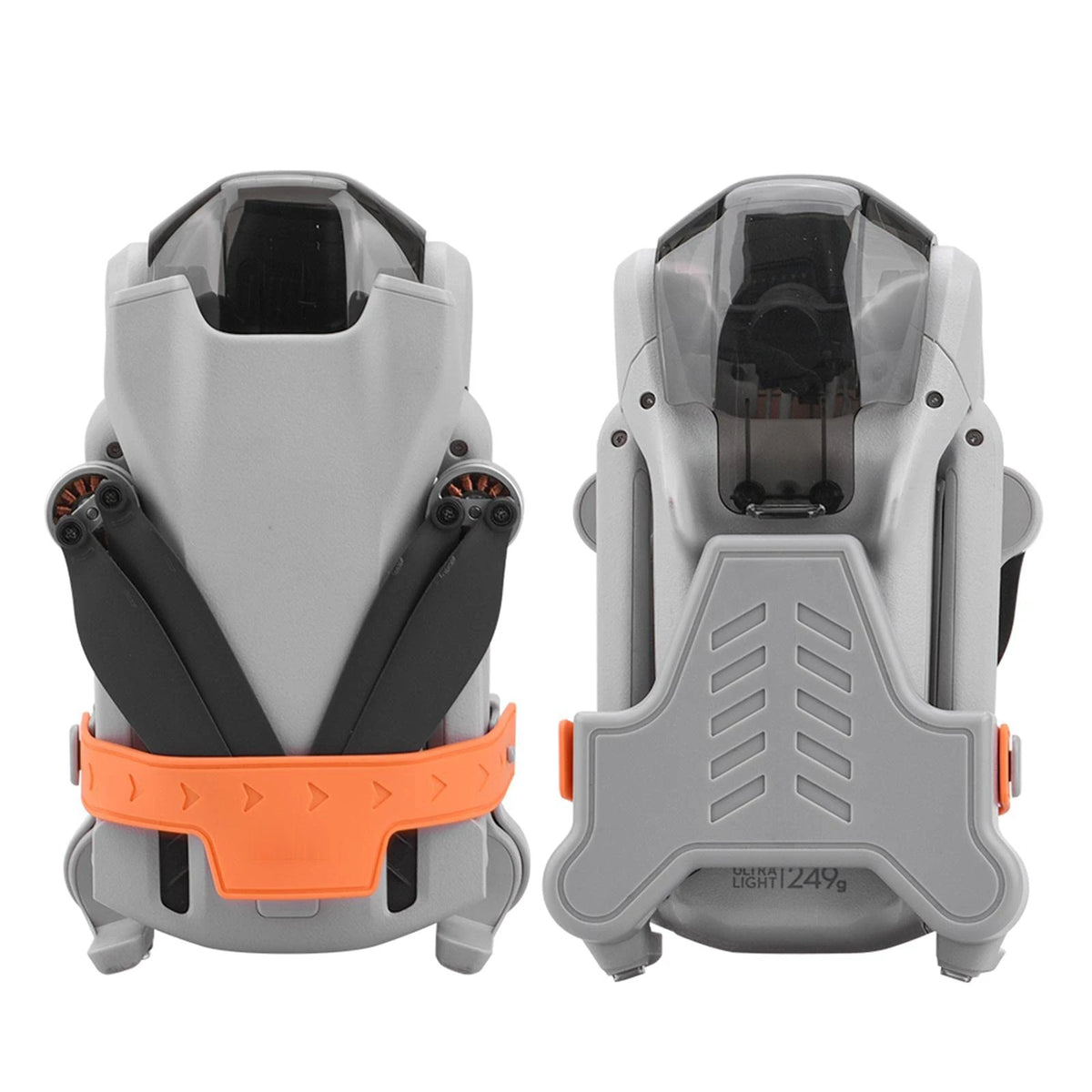 DJI Mini 3 Top Blade Retention and Bottom Motor ABS Shield Protection Views
