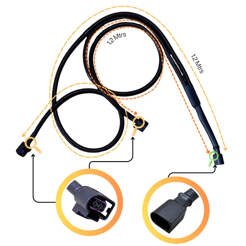1.2 meters long dual horn harness splitter cable