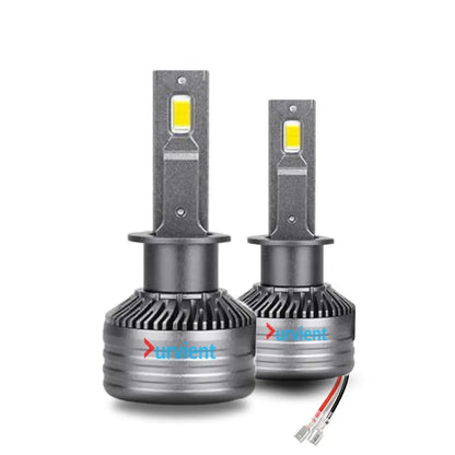 Durvient 130W H1 High-Performance LED Headlight Bulb Pair with Canbus Error-Free Driver and 1-Year Warranty