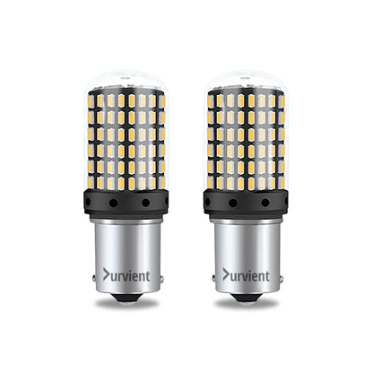 Canbus Error-Free 144-SMD PY21W BAU15S Amber LED Turn Signal Bulbs (Pair)