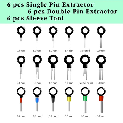 18-Pieces Automotive Connector Terminal Removal Tool Kit Pin Extractor