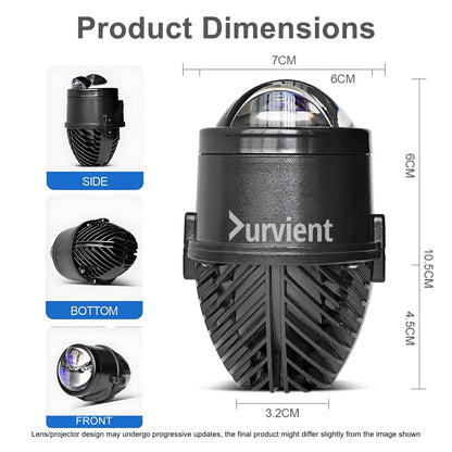 2-Inch Bi-LED Laser Fog Projector For Cars & Motorcycles