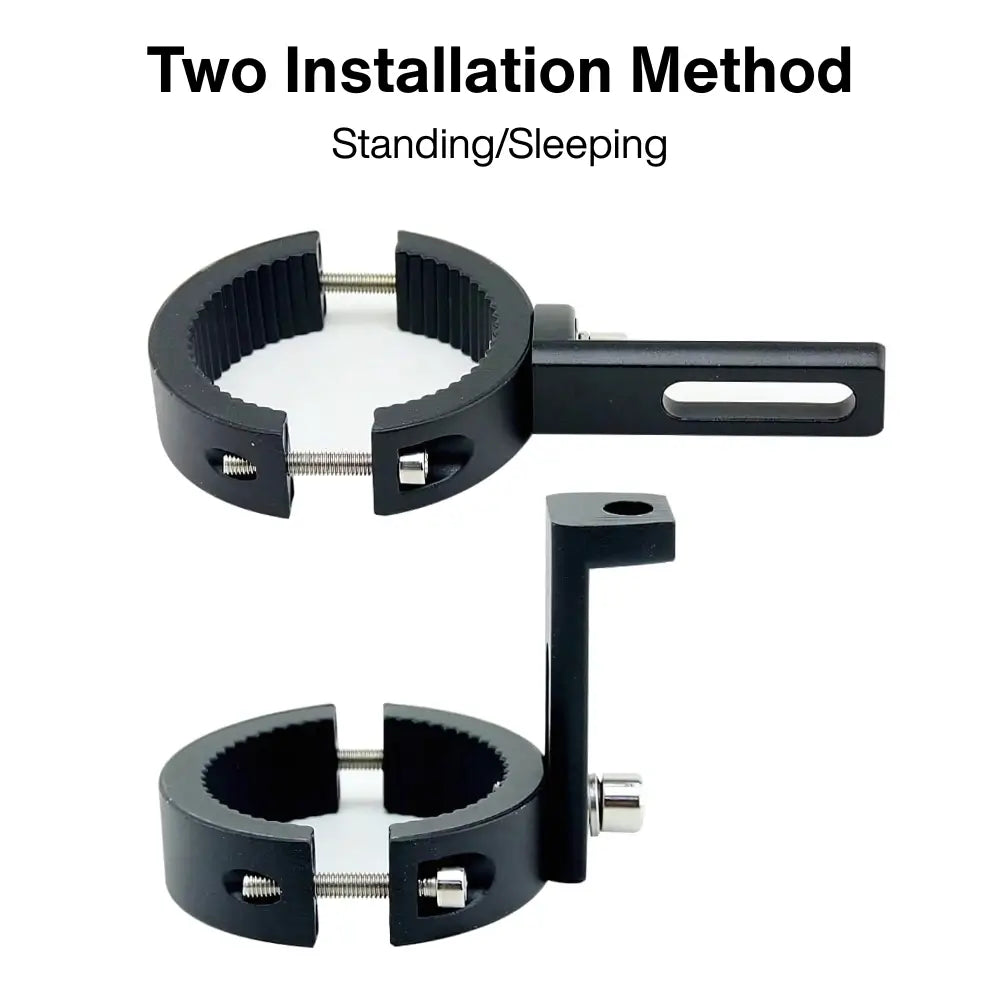 2 installation methods sleeping or standing