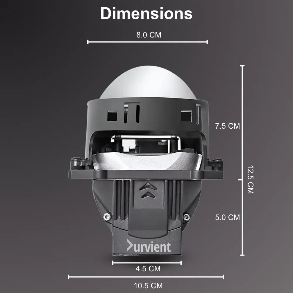 3 inch headlight projector size and dimensions
