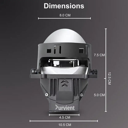 3 inch headlight projector size and dimensions