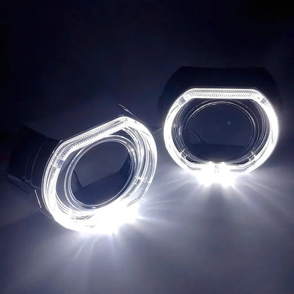 3-Inch Headlight Projector Shrouds with Integrated Angel Eye DRL (Pair)