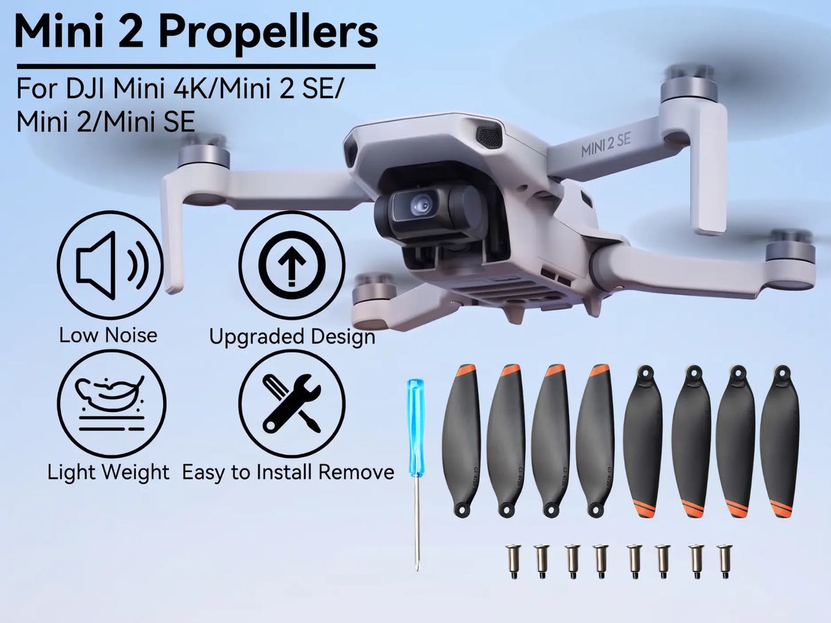 Low-Noise Propeller Blades for DJI Mini 2, Mini SE & Mini 4K (8 Blades)