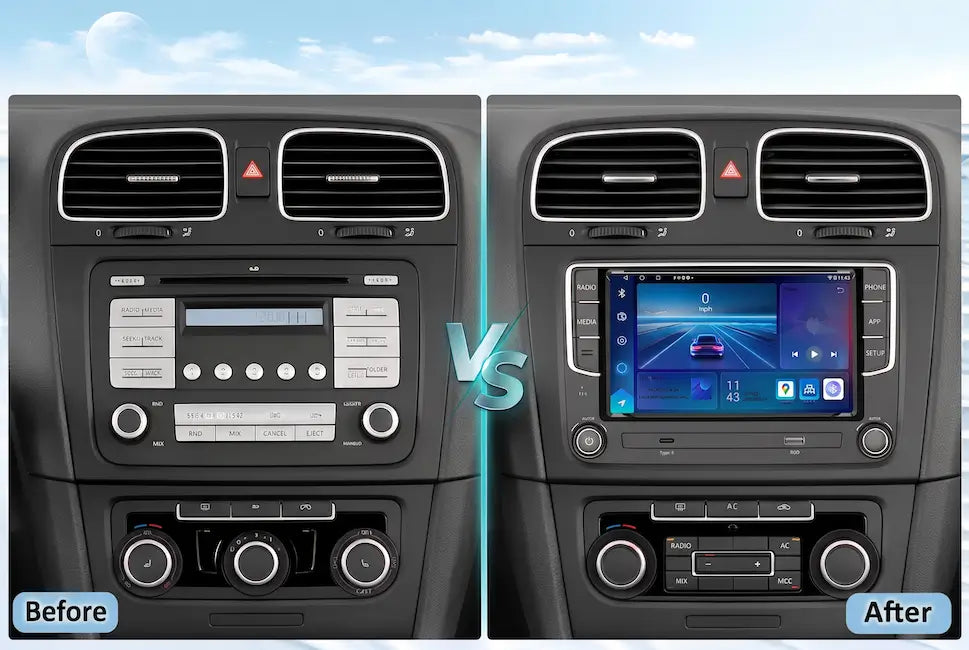 7 Inch Android Car Stereo with 4GB RAM for Volkswagen/Skoda - Supports Wireless