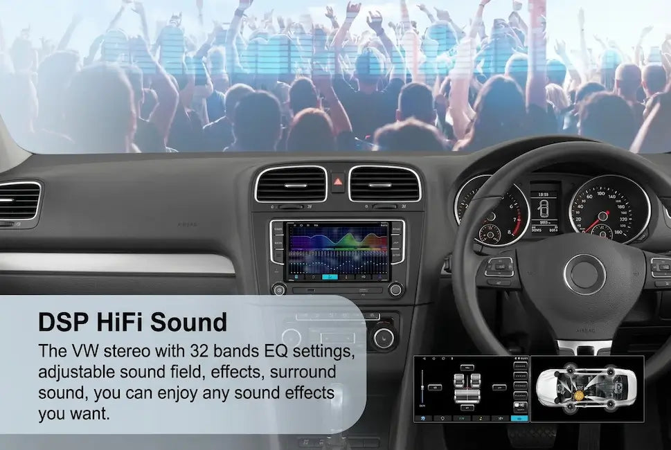 7 Inch Android Car Stereo with 4GB RAM for Volkswagen/Skoda - Supports Wireless