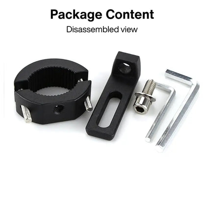 Disassembled bracket showing parts and components