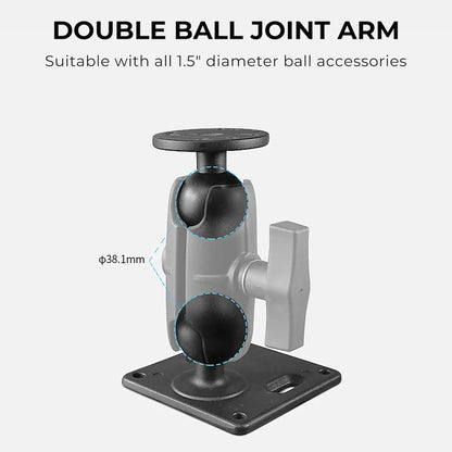2.35 Inch Double Socket Arm Ball Mount for Motorcycle, ADV & Off-Road Mounting