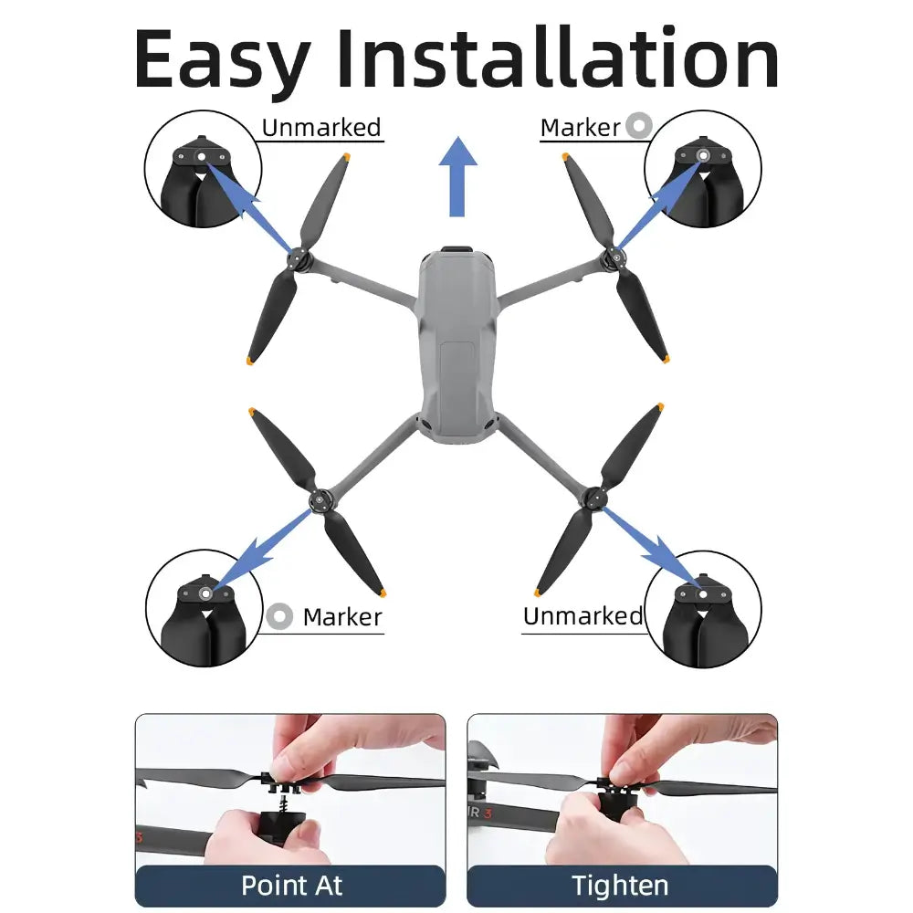 Easy to install dji air 3s air 3 propeller blades