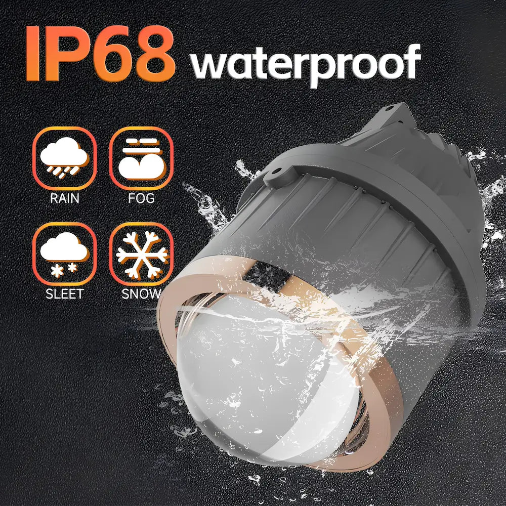 IP68 Waterproof rated, go nuts in the rainy water fog projectors
