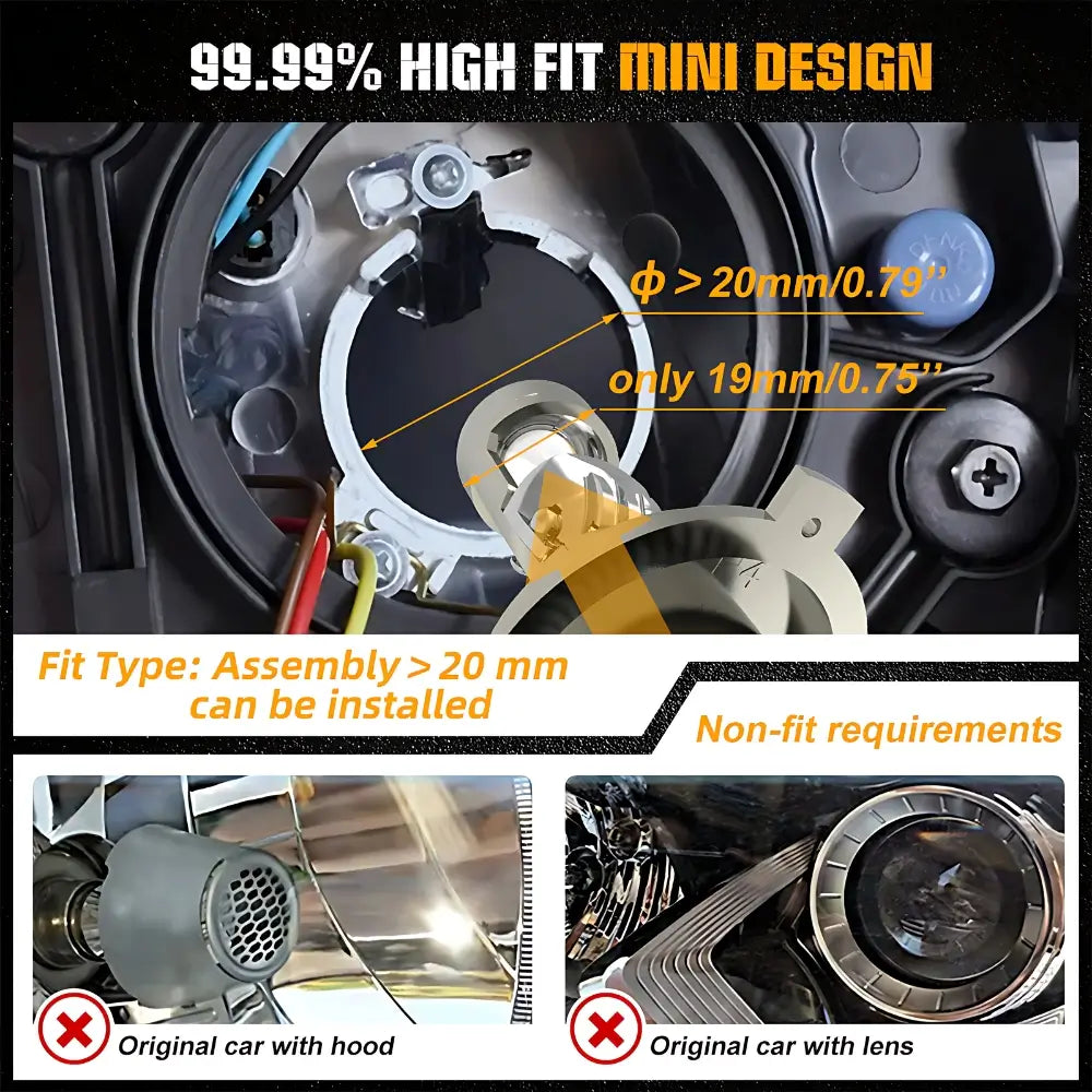 Mini Bi-LED Projector Fog Light Installation Clearance and Compatibility Guide