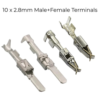 TE Connectivity 2.8mm Automotive Crimp Terminals (TE 962883-1 & 964274-2, 10-Pack)