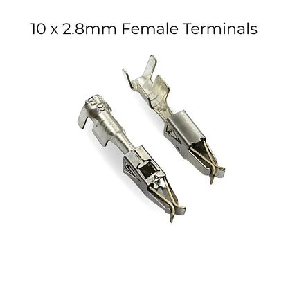 TE Connectivity 2.8mm Automotive Crimp Terminals (TE 962883-1 & 964274-2, 10-Pack)