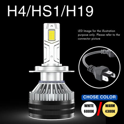 150W High-Power LED Headlight Kit with CSP 4070 Chips (4300K Warm White / 6000K Pure White)