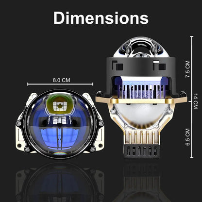 S75 Bracket mount headlight projector dimensions