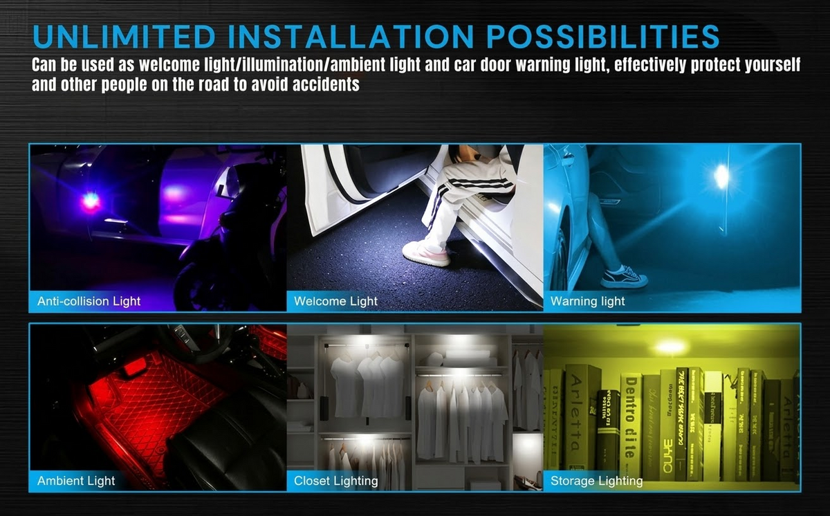 Magnetic Car Door Courtesy Light Puddle Lamp