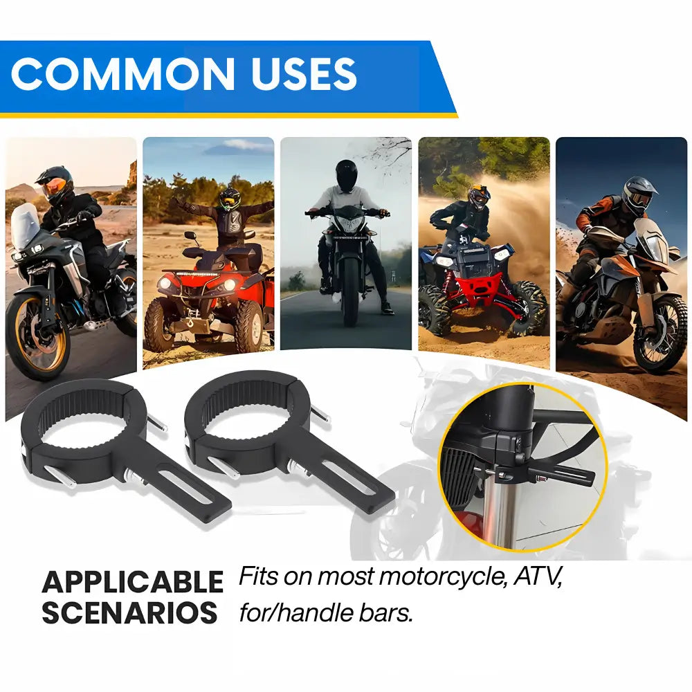 Various uses of fog aux spot light mount for motorcycles atv scooters