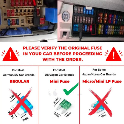 Mini Fuse Tap Adapter (ATM / APM) for European & Indian Vehicles