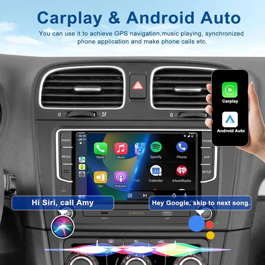 Wired as well as wireless android auto carplay supported