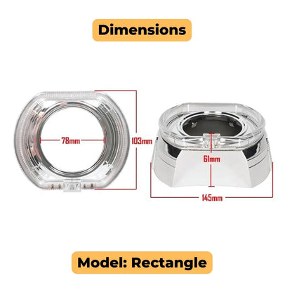 3-Inch Headlight Projector Shrouds with Integrated Angel Eye DRL (Pair)
