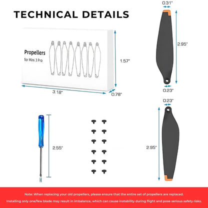 6030F Low-Noise Propeller Blades for DJI Mini 3 Pro & Mini 4 Pro (8 Blades)