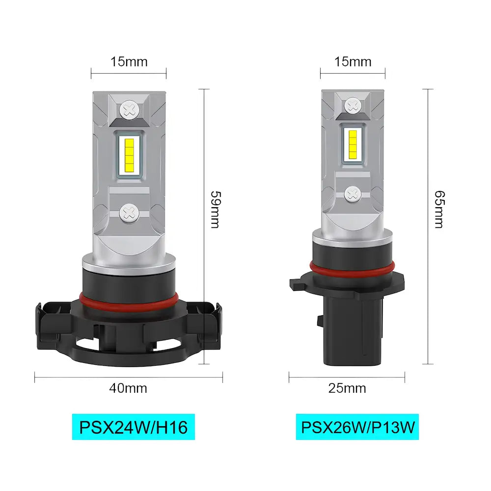 drl p13w ps24w psx24w led dimensions