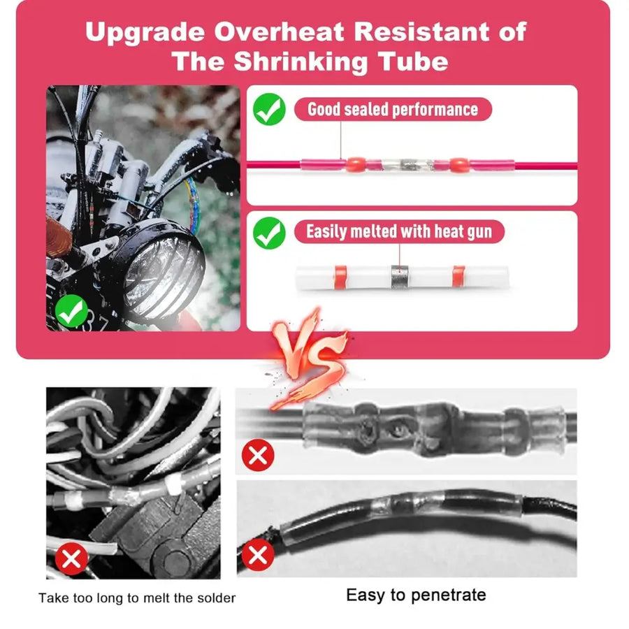 Waterproof Heat Shrink Solder Sleeve Butt Connectors (IP67 Sealed)