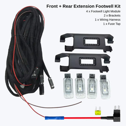front and rear footwell lamp kit for volkswagen virtus taigun troc tiguan skoda kushaq kylaq