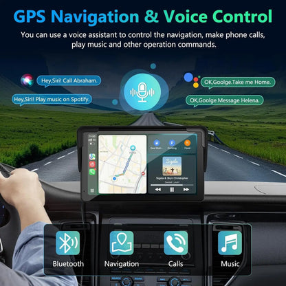 7" Portable Wireless Apple CarPlay & Android Auto Touchscreen Car Display