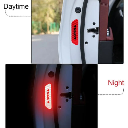 High-Visibility Car Door Open Warning Reflective Stickers (4 Pcs)