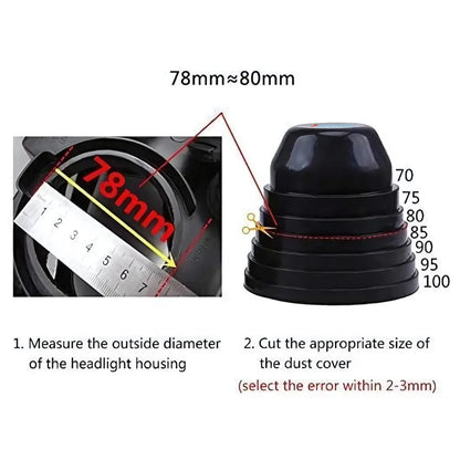 Universal Headlight Dust Cover Cap (75mm - 100mm)