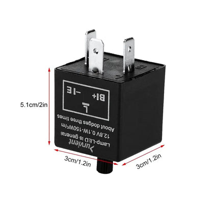 3-Pin Adjustable LED Indicator Flasher Relay (12V 0.1W-150W)