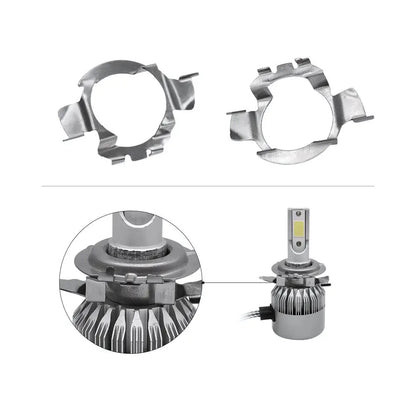 H7 LED Headlight Bulb Retainer Bracket Adapters for VW, Skoda, BMW & Mercedes