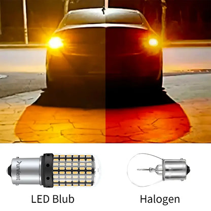 Canbus Error-Free 144-SMD PY21W BAU15S Amber LED Turn Signal Bulbs (Pair)