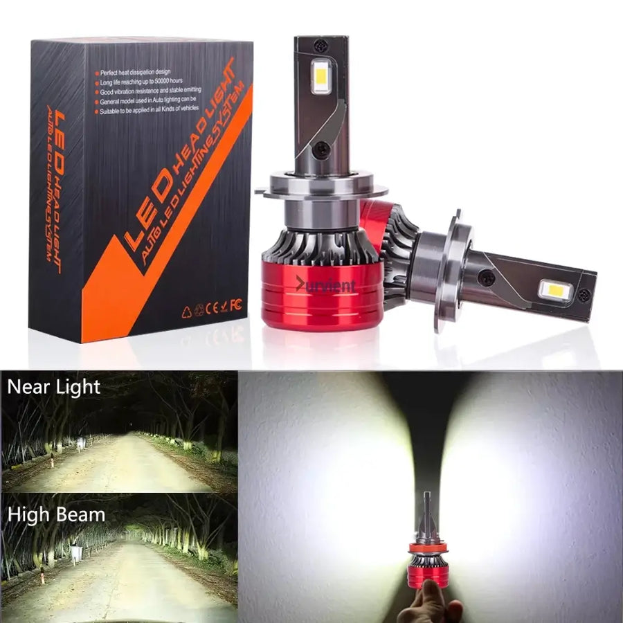 56 Watt 4,500 Lumens 6000K Pure White Night Driving Road Illumination Comparison