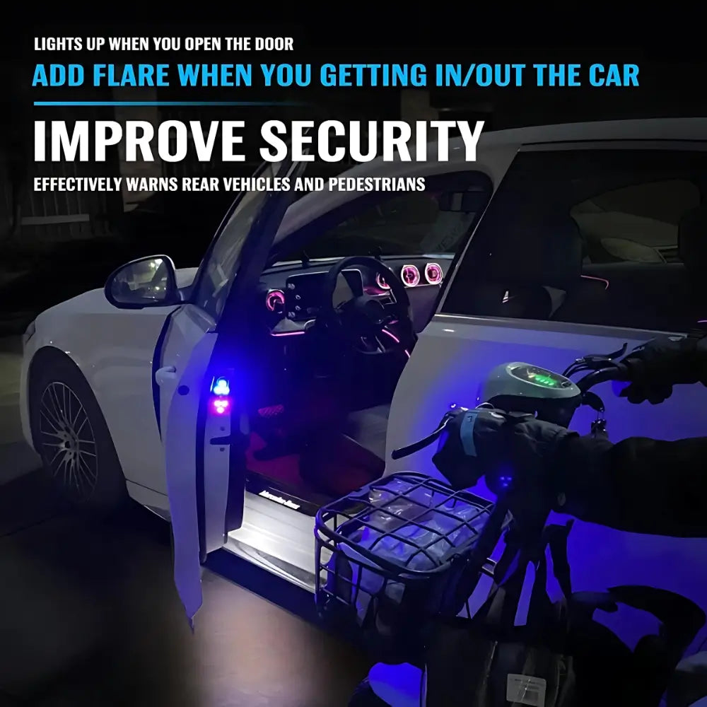 High-Output Ground Puddle Illumination and Safety Warning Light Upon Opening Vehicle Door