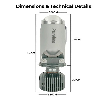 H4 / H19 Bi-LED Mini Projector Headlight Bulbs (35W, RHD)