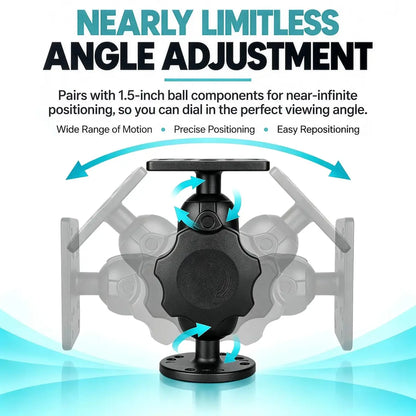 2.35 Inch Double Socket Arm Ball Mount for Motorcycle, ADV & Off-Road Mounting
