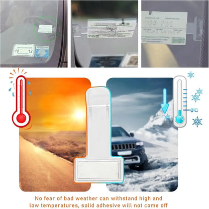 Transparent Car Windshield Parking Ticket Holder Acrylic Note and Card Organizer
