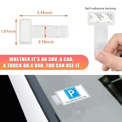 Transparent Car Windshield Parking Ticket Holder Acrylic Note and Card Organizer