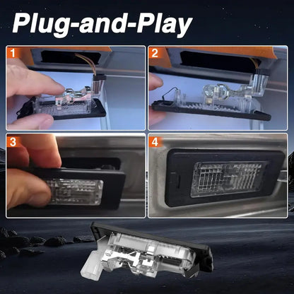 plug and play license plate light module for volkswagen skoda cars