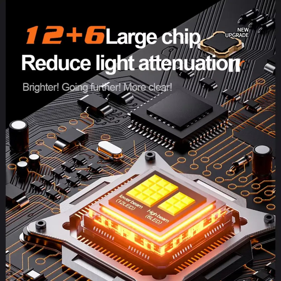 powerful 12+6 large LED chips