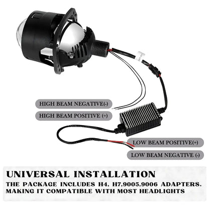 2.5-Inch Bi-LED Headlight Projector Lens (Set of 2)