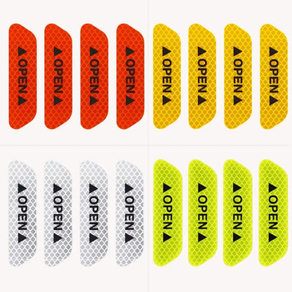 High-Visibility Car Door Open Warning Reflective Stickers (4 Pcs)