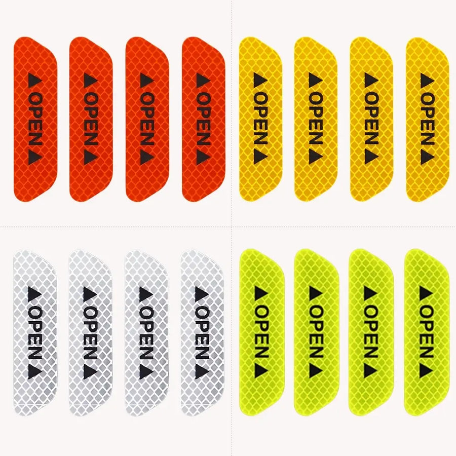 High-Visibility Car Door Open Warning Reflective Stickers (4 Pcs)