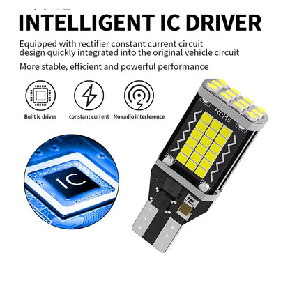 T15 W16W WY16W Canbus Error-Free LED Bulbs (Pair)