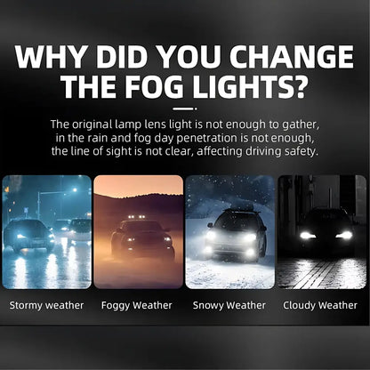 M617 3-Inch Bi-LED Tri-Color Fog Projector Aux Light for Cars and Motorcycles